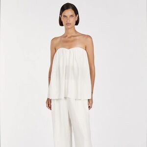 SHANIYA OFF WHITE STRAPLESS TOP